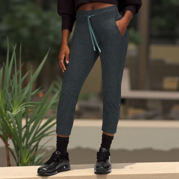 LULULEMON Ready to Rulu Jogger Crop in Heathered Tidewater Teal / Black 4 - Picture 1 of 6